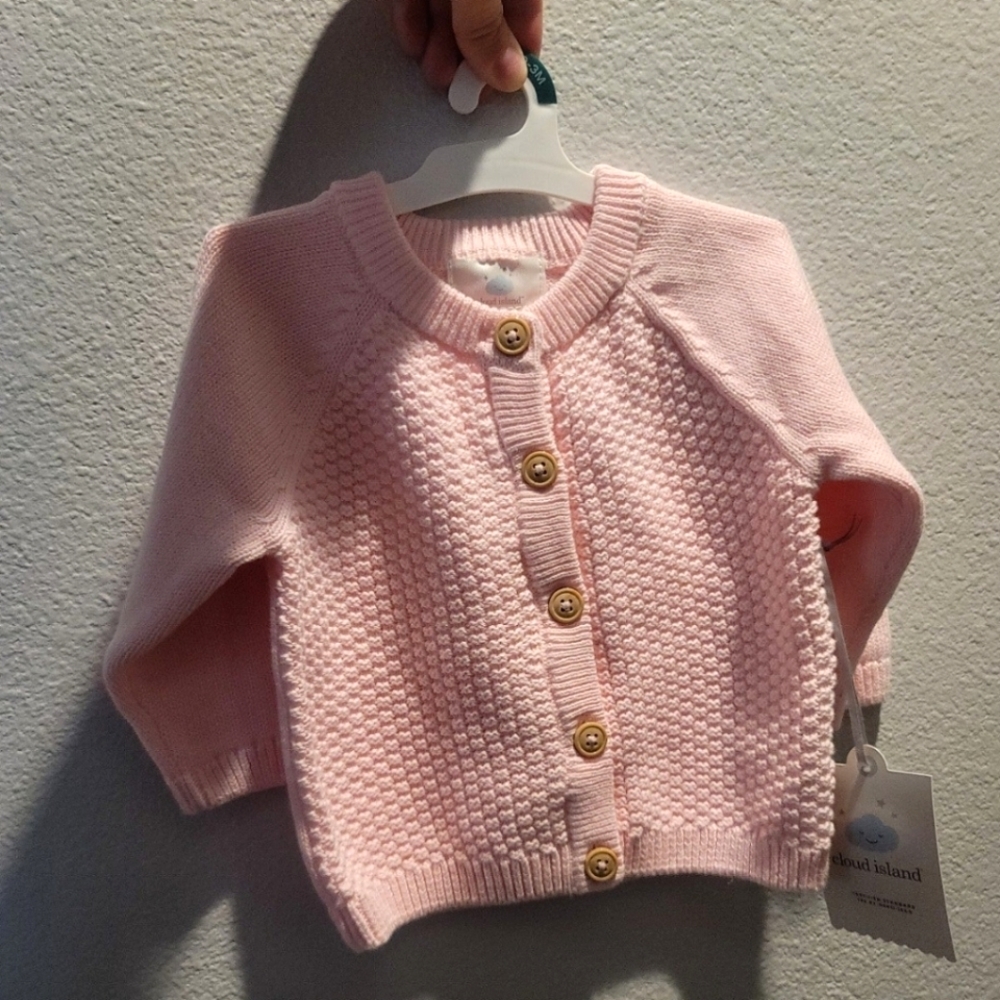 Pink button up sweater